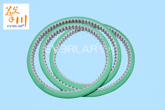 PU同步帶加綠色圓弧發泡膠
