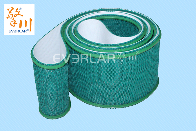 綠色花紋PVC輸送帶加雙導條食品輸送帶擎川工業皮帶 綠色花紋PVC輸送帶加雙導條食品輸送帶擎川工業皮帶