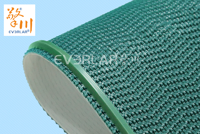 綠色花紋PVC輸送帶加雙導條食品輸送帶擎川工業皮帶