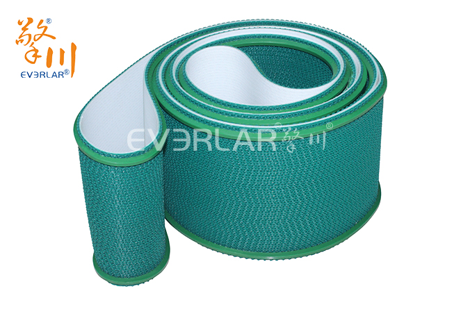 綠色花紋PVC輸送帶加雙導條食品輸送帶擎川工業皮帶