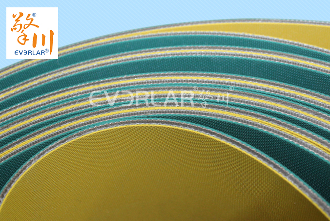 黃綠片基帶食品輸送帶定制擎川everlar工業皮帶