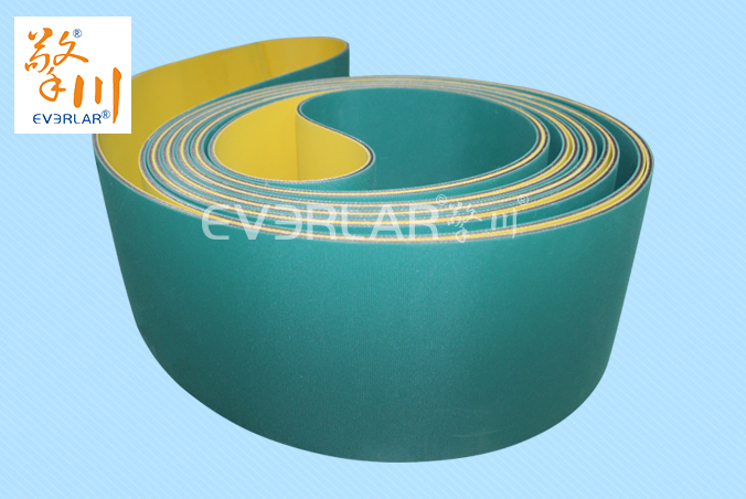 黃綠片基帶食品輸送帶定制擎川everlar工業皮帶