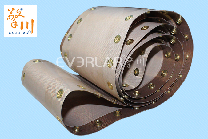 特氟龍輸送帶加鉚釘扣耐腐蝕耐高溫易清潔工業皮帶定制