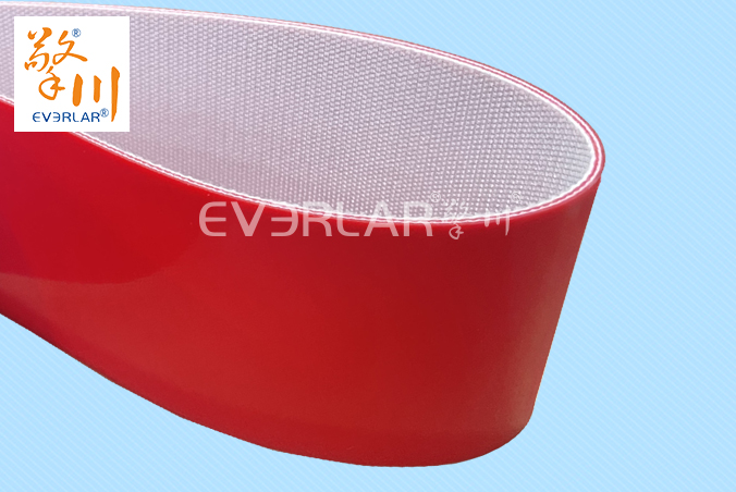 紅色PVC輸送帶耐磨耐腐蝕食品級工業皮帶定制