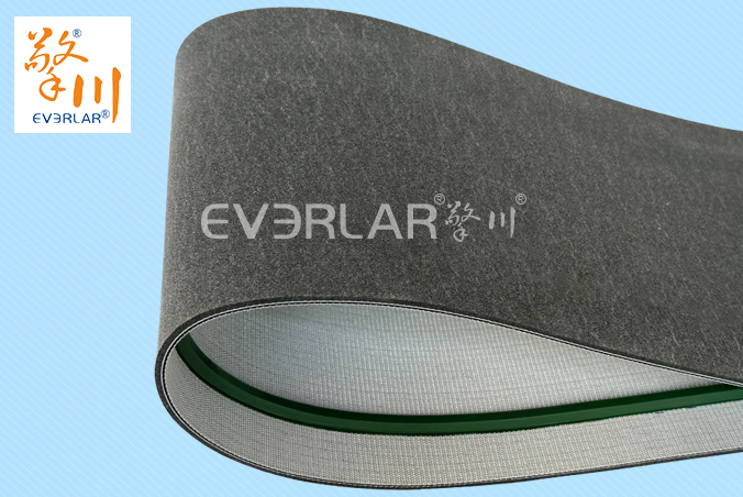 單面灰色毛氈輸送帶加導條耐磨耐高溫耐切割工業皮帶