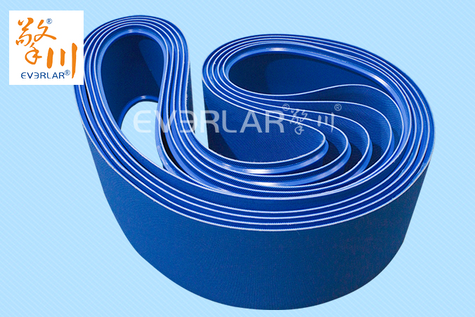 藍色PU鉆紋加導條耐磨防滑耐腐蝕工業皮帶