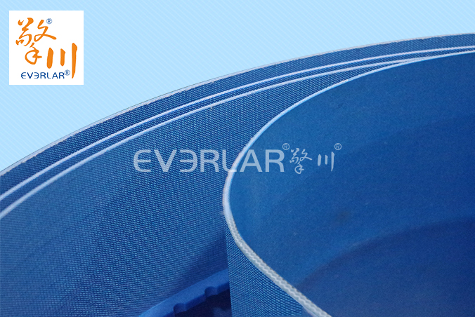 藍色PU輸送帶加導條耐磨耐油耐腐蝕工業皮帶定制