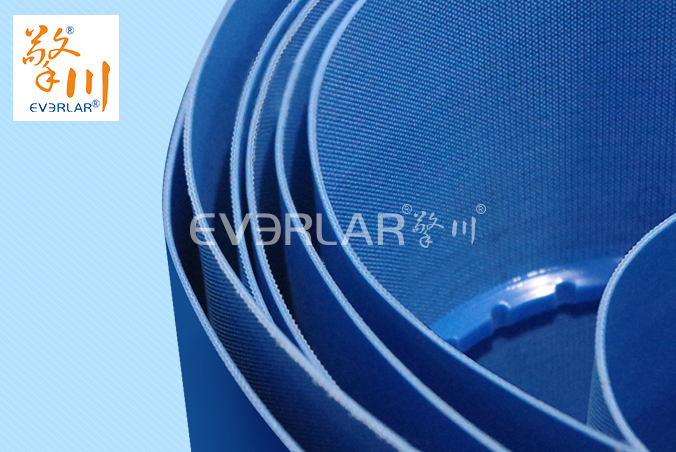 藍色PU輸送帶加導條耐磨耐油耐腐蝕工業皮帶定制