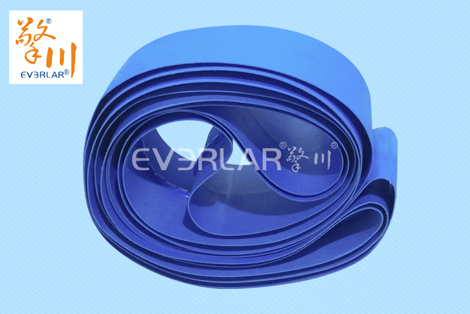 藍色PU輸送帶加導條耐磨耐油耐腐蝕工業皮帶定制