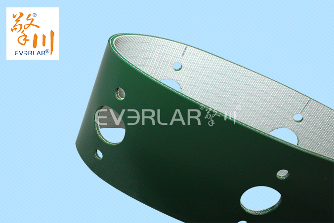 綠色PVC輸送帶加打孔耐磨耐腐蝕防靜電工業皮帶定制