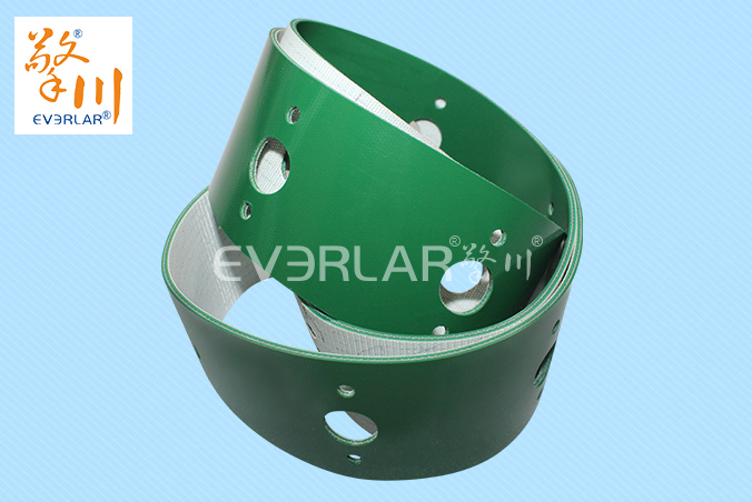 綠色PVC輸送帶加打孔耐磨耐腐蝕防靜電工業皮帶定制