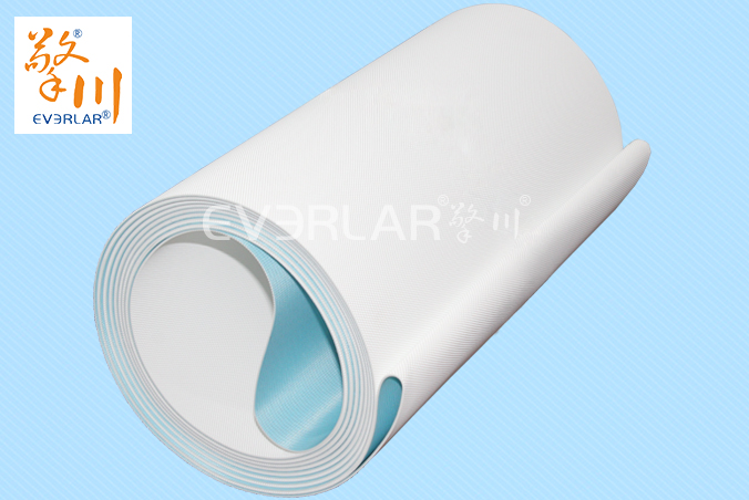 PU藍白鉆紋輸送帶耐磨耐油耐腐蝕工業皮帶定制