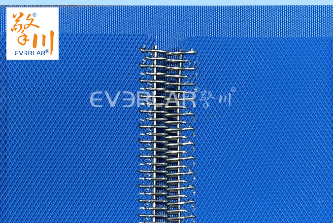 藍色鉆紋PU加導條打鋼扣耐磨耐油耐腐蝕工業皮帶