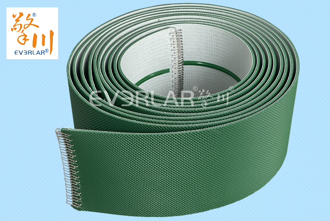 鉆紋PVC加導條打鋼扣耐磨平穩防滑工業皮帶