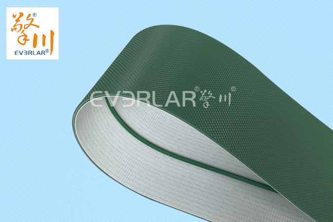 鉆紋PVC加導條打鋼扣耐磨平穩防滑工業皮帶