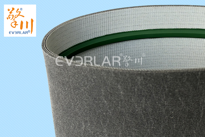 單面灰色毛氈加導條耐磨降噪平穩工業皮帶