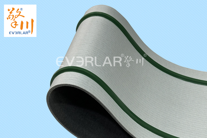 單面灰色毛氈加導條耐磨降噪平穩工業皮帶