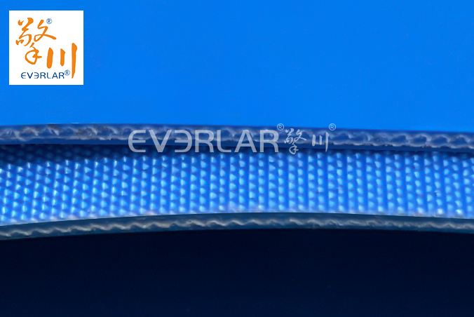 PU輸送帶加擋板導條耐磨防滑藍色食品級自動化流水線傳送帶定制