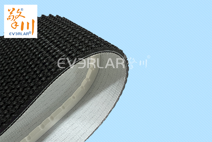 黑色PVC花紋帶加導條耐磨防滑包裝行業分揀機輸送帶擎川定制