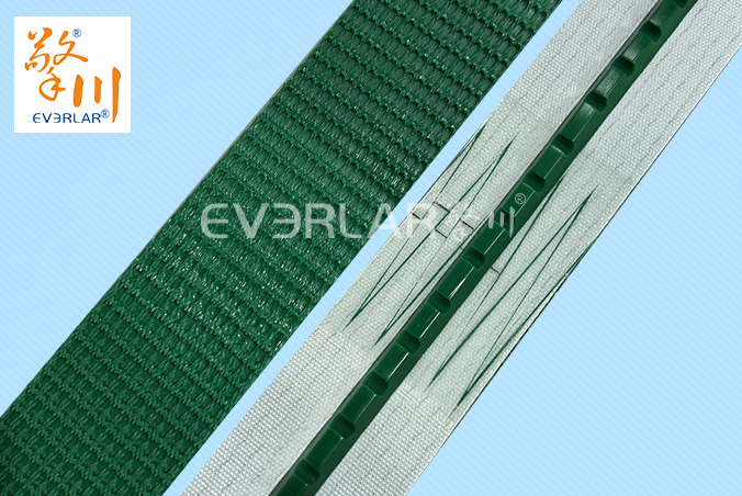 綠色PVC花紋帶加導條耐磨防滑物流行業快遞分揀機輸送帶擎川定制