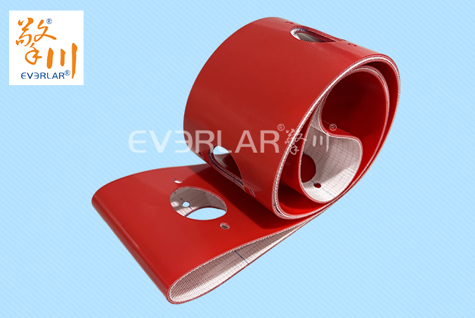 紅色PVC輸送帶打孔抗腐蝕食品包裝行業海鮮分揀流水線傳送帶廠家定制