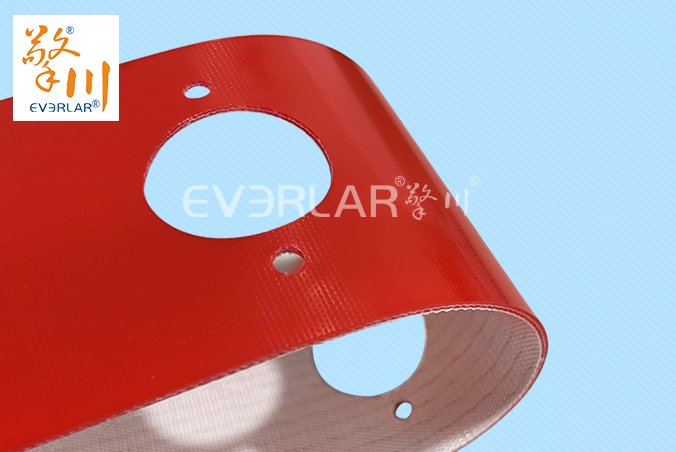 紅色PVC輸送帶打孔抗腐蝕食品包裝行業海鮮分揀流水線傳送帶廠家定制