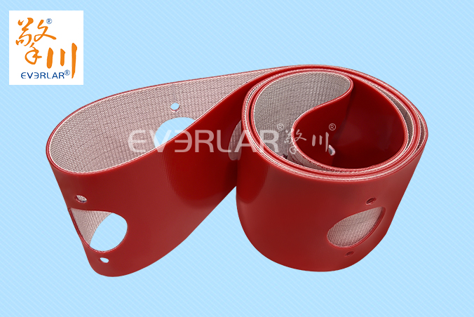 紅色PVC輸送帶打孔抗腐蝕食品包裝行業海鮮分揀流水線傳送帶廠家定制