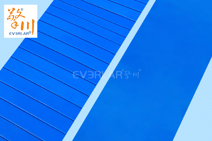 藍色TPU食品級易潔帶加導條防霉抗菌水果蔬菜加工輸送帶廠家定制