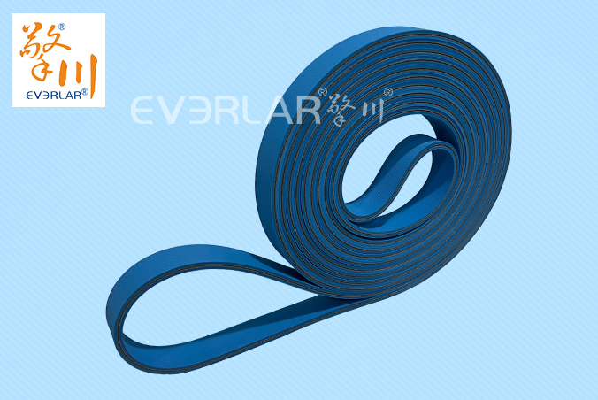 藍色尼龍片基帶低噪音防滑物流包裝行業折盒機傳動帶廠家直供