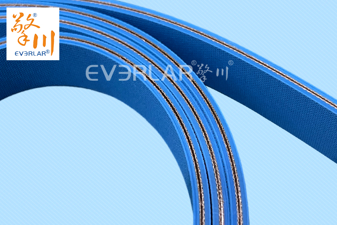 藍色尼龍片基帶低噪音防滑物流包裝行業折盒機傳動帶廠家直供