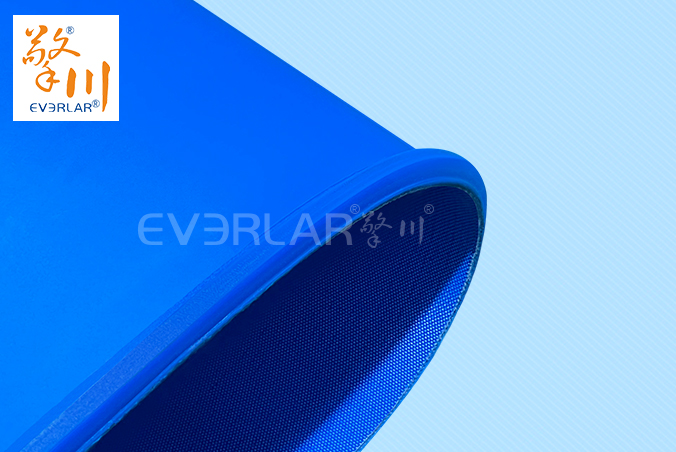 PU輸送帶加導條耐磨耐油食品級藍色啞光傳送帶食品包裝生產線皮帶